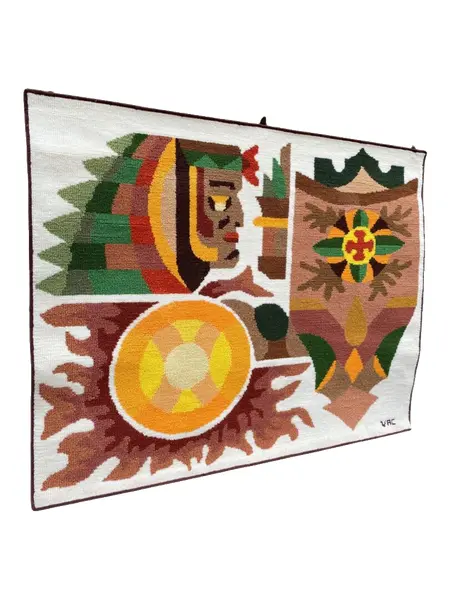 Foto de um(a) Tapeçaria Parede VAC, da categoria de Arte têxtil. Bela tapeçaria de parede de Valdivino Alves Conceição, perfeito estado de conservação.D- 144cm x 112cm A. Vendido no marketplace Trésors.