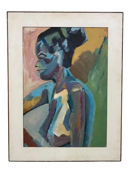 Foto de um(a) Quadro Mulher OSE - 69 cm x 89cm, da categoria de Pinturas. Pintura óleo sobre eucatex - Artista desconhecido DIMENSÕES: 69cm L x 89cm A. Vendido no marketplace Trésors.