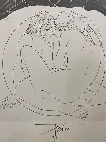 Foto de um(a) Quadro Le Couple 1974 – Pierre-Yves Tremois, da categoria de Serigrafia. Impressão de Le Couple por Pierre-Yves Tremois de 1974. Mostrado de uma perspectiva diferente. Vendido no marketplace Trésors.