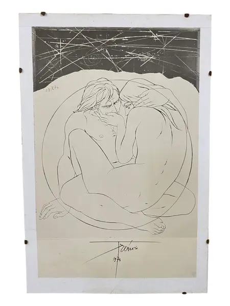 Foto de um(a) Quadro Le Couple 1974 – Pierre-Yves Tremois, da categoria de Serigrafia. Impressão de Le Couple por Pierre-Yves Tremois de 1974. Mostrado de uma perspectiva diferente. Vendido no marketplace Trésors.