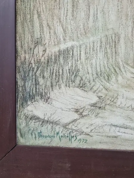 Foto de um(a) Quadro Mulher e caminhos 66 cm x 86 cm - OST 1972 - Theodoro Benedito Meirelles Freite, da categoria de Pinturas. O.S.T 1972- Artista- Theodoro Benedito Meirelles Freite ( 1916-2009) dimensões: 66 cm L x 86 cm A. Mostrado de uma perspectiva diferente. Vendido no marketplace Trésors.