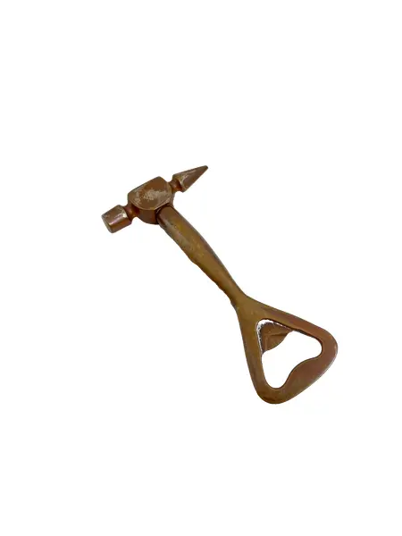 Foto de um(a) ​Abridor de garrafas em metal, da categoria de Abridores de garrafas. Abridor de garrafas em metal com desgastes no banho como nas fotos. Medidas: 14x7cm. Vendido no marketplace Trésors.