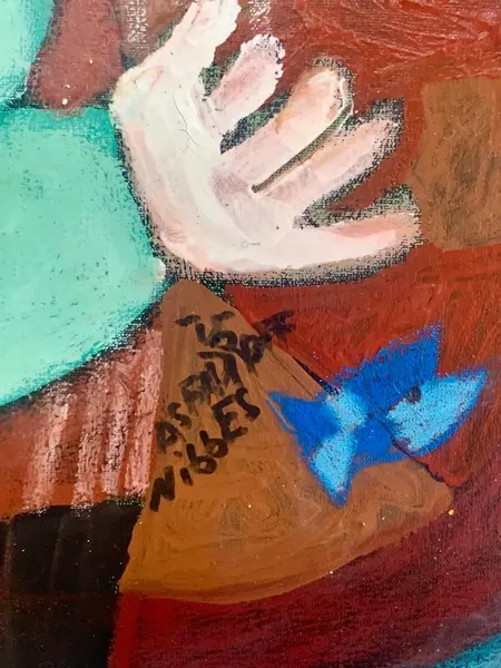 Foto de um(a) Asfaduroff Nibbes - Les Musiciens, da categoria de Pinturas. Asfaduroff Nibbes, Les Musiciens 2025, em acrílico sobre tela, AST, AC, chassis largo, dedicatória do autor. 50 x 70 x 5cm. Mostrado de uma perspectiva diferente. Vendido no marketplace Trésors.