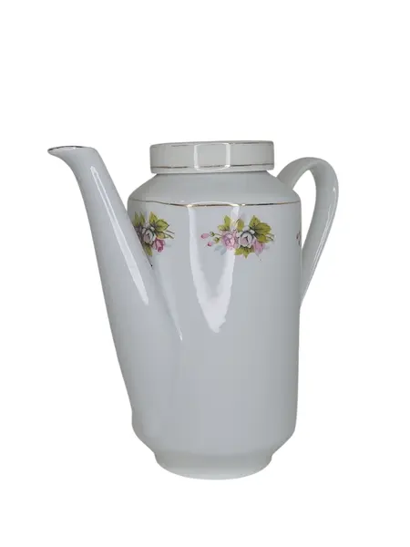 Foto de um(a) Bule de Café em Porcelana Real - Floral Vintage com Friso a Ouro, da categoria de Bules. Elegante bule de café antigo em porcelana branca de alta qualidade, fabricado pela renomada Porcelana Real (São Paulo). Esta... Vendido no marketplace Trésors.