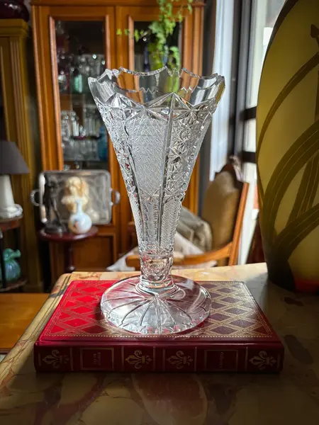 Foto de um(a) Antigo Lindo Vaso Jarro Em Cristal Tcheco Lapidado À Mão, da categoria de Vasos. Antigo e lindo vaso em cristal Tcheco, todo lapidado à mão. Lapidação estrelada e ponta de diamante. Ótimo formato com a... Mostrado de uma perspectiva diferente. Vendido no marketplace Trésors.