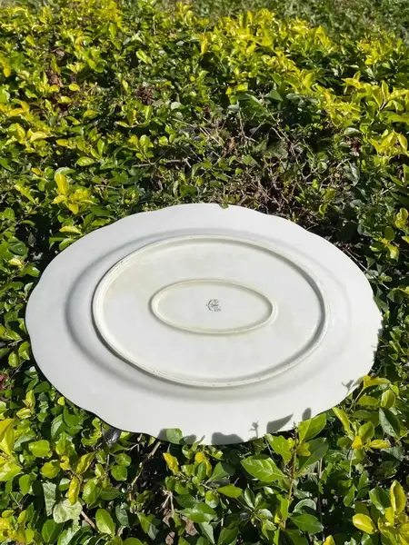 Foto de um(a) Antigo Grande Travessa Em Porcelana Floral Czechoslovakia, da categoria de Travessas e tigelas. Grande travessa em porcelana czechoslovakia, decoração floral. Medidas 36x24,5cm. Mostrado de uma perspectiva diferente. Vendido no marketplace Trésors.