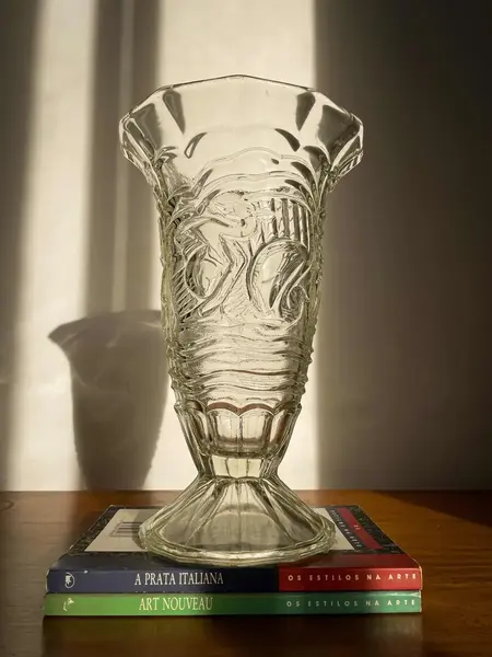Foto de um(a) Antigo Vaso Artístico Vidro Alemão Walther & Sohne Art Deco, da categoria de Vasos. ~ Walther & Sohne ~Antigo e sofisticado vaso artístico em vidro. Peça de ótima qualidade, moldado e lapidado com pelicanos... Mostrado de uma perspectiva diferente. Vendido no marketplace Trésors.