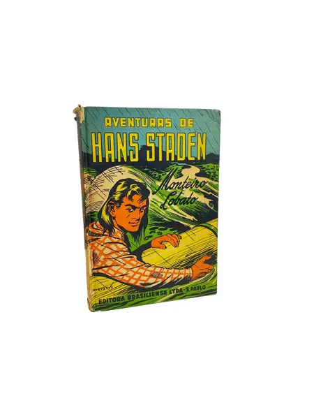 Foto de um(a) ​Livro capa dura As Aventuras de Hans Staden - Monteiro Lobato 1957, da categoria de Livros. Livro capa dura As Aventuras de Hans Staden, narrado por Dona Benta, de Monteiro Lobato, de 1957. Marcas do tempo e uso como... Vendido no marketplace Trésors.