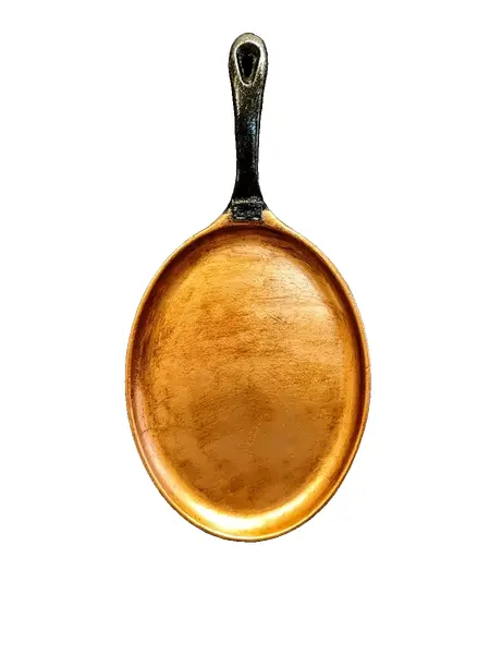 Foto de um(a) Frigideira Elíptica em Ferro com Pátina Cobre, Panela Mineira, Década de 2000, da categoria de Panelas. Frigideira elíptica em ferro da marca panela mineira, com acabamento em pátina cobre envelhecida e azinhavrada. Peça... Vendido no marketplace Trésors.