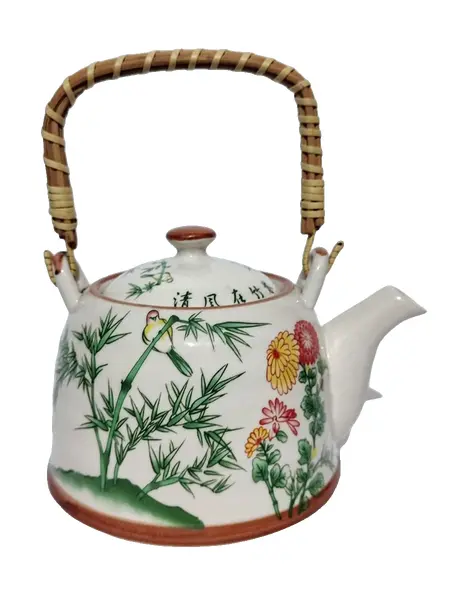 Foto de um(a) Chaleira Porcelana Chinesa, Década de 2000, da categoria de Chaleiras. Chaleira chinesa em porcelana com capacidade para 900 ml de um delicioso chá, década de 2000 alça com junco tramado com... Vendido no marketplace Trésors.