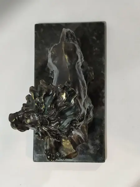 Foto de um(a) Escultura Leão Resina Italiana Anos 2000, da categoria de Escultura. Leão de resina italiana com pátina bronze com um leve azinhavrado e base em granito, década de 2000 peça única pelo designer... Mostrado de uma perspectiva diferente. Vendido no marketplace Trésors.