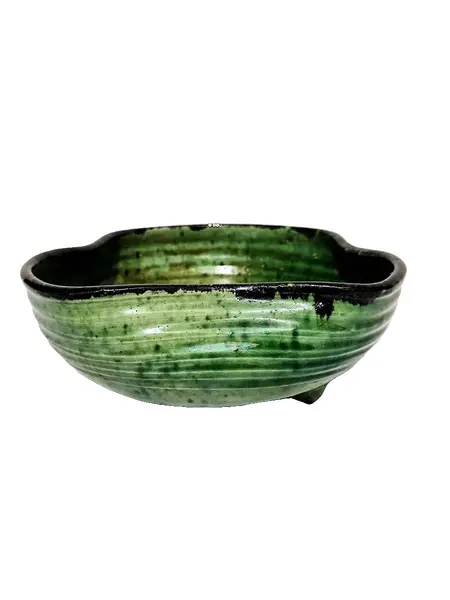 Foto de um(a) Bowl em Cerâmica Esmaltada e Vitrificada, da categoria de Tigelas decorativas. Bowl em cerâmica de alta temperatura, esmaltada, vitrificada e craquelada. A: 6,5 cm / D: 18 cm Peso: 403 g. Vendido no marketplace Trésors.