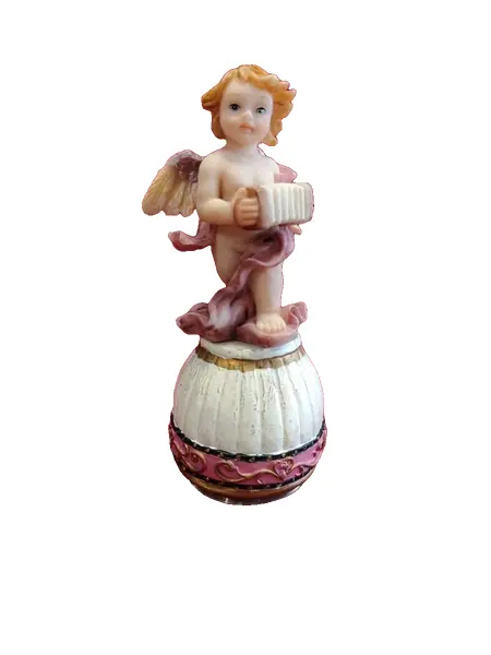 Foto de um(a) Sineta Sino de Mesa Anjo em Resina Italiana e Latão, Década de 1980, da categoria de Outros colecionáveis. Sineta de mesa em resina italiana policromada tendo um anjo como haste e com sino em latão cromado embutido, década de 1980.... Vendido no marketplace Trésors.