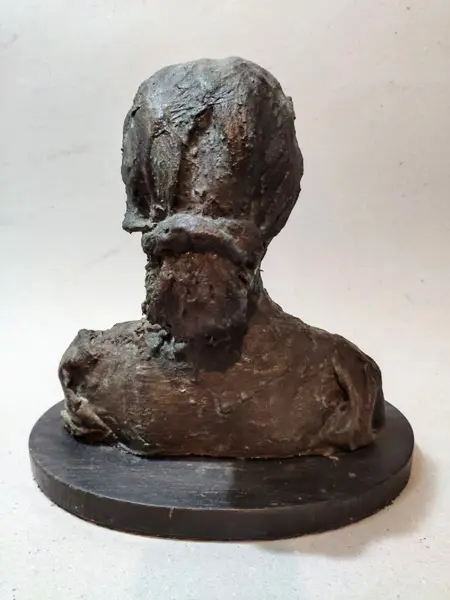 Foto de um(a) Escultura Feminina 00'S, da categoria de Escultura. Escultura feminina em técnica mista com pátina bronze oxidado e envelhecido, base elíptica em madeira ebanizada, década de... Mostrado de uma perspectiva diferente. Vendido no marketplace Trésors.