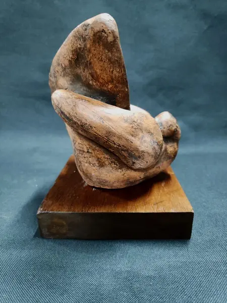 Foto de um(a) Escultura Pombo em Terracota e Madeira, Década de 1980, da categoria de Escultura. Escultura de um pombo em terracota com pátina envelhecida e base em madeira de cedro. Peça única, assinada mas ilegível,... Mostrado de uma perspectiva diferente. Vendido no marketplace Trésors.
