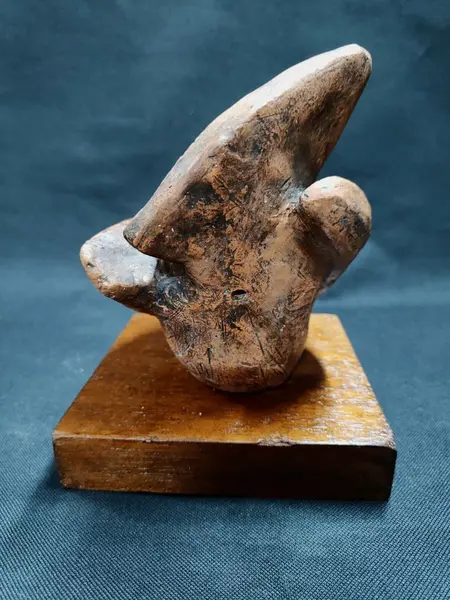 Foto de um(a) Escultura Pombo em Terracota e Madeira, Década de 1980, da categoria de Escultura. Escultura de um pombo em terracota com pátina envelhecida e base em madeira de cedro. Peça única, assinada mas ilegível,... Mostrado de uma perspectiva diferente. Vendido no marketplace Trésors.