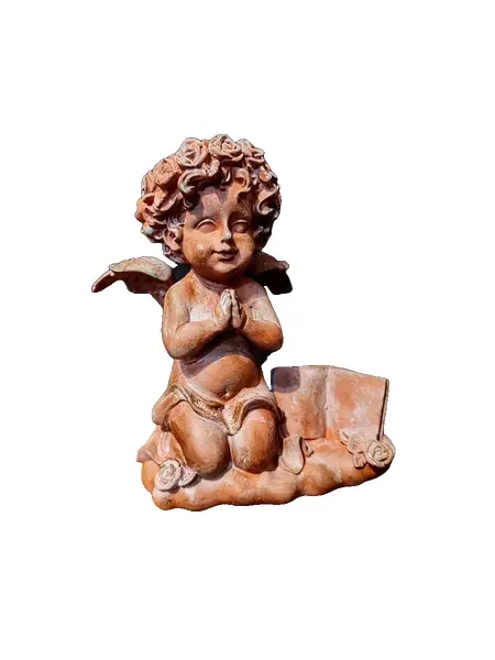 Foto de um(a) Escultura Angelical, Década de 2000, da categoria de Escultura. Escultura angelical em poliresina italiana com acabamento em terracota envelhecida, base em madeira, década de 2000. Peça... Vendido no marketplace Trésors.