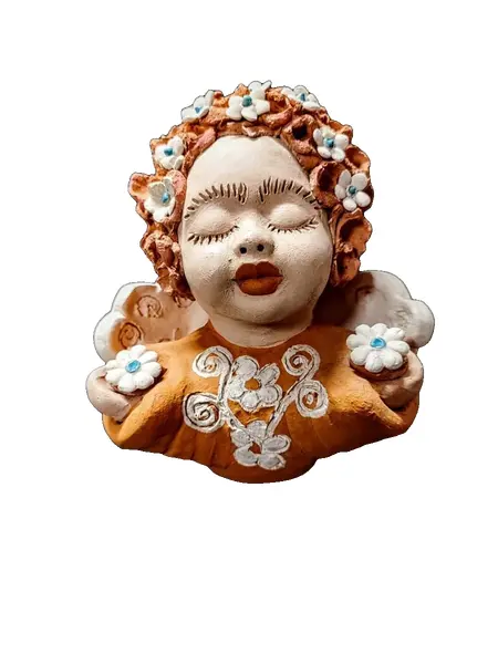 Foto de um(a) Anjo em Terracota Marsam, da categoria de Modelos e estatuetas. Escultura de anjo em terracota marsam. Policromia em tons terrosos, todo o cuidado do artista em fazer peças únicas e para... Vendido no marketplace Trésors.