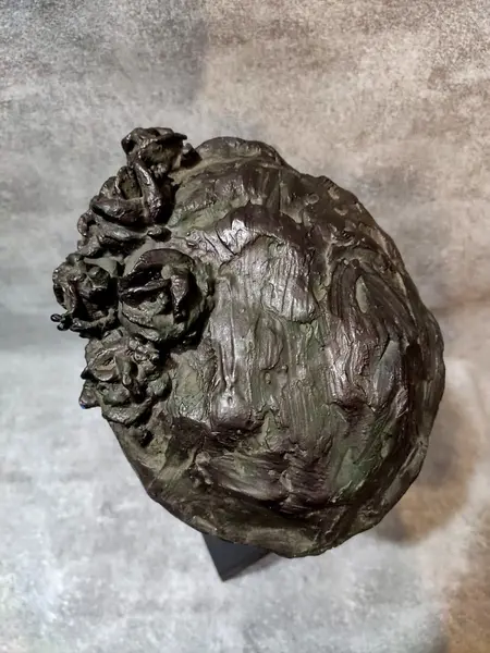 Foto de um(a) Busto Frida Kahlo 00'S, da categoria de Escultura. Busto Frida Kahlo em técnica mista com pátina bronze oxidado e envelhecida, base cubo em madeira ebanizada peça única... Mostrado de uma perspectiva diferente. Vendido no marketplace Trésors.