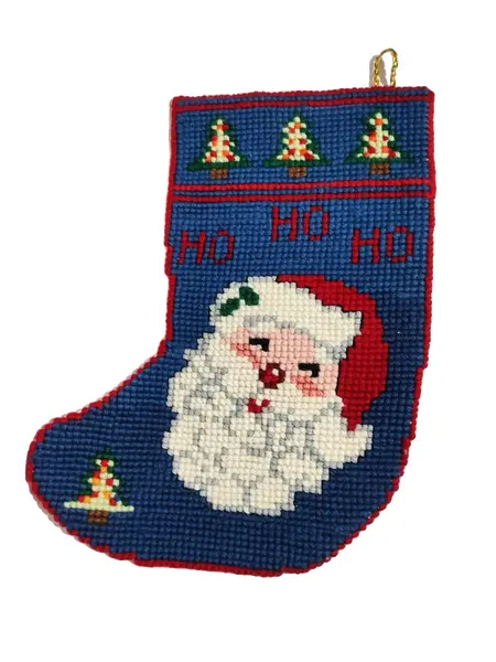 Foto de um(a) Botinha Noel para Lareira, Década de 1980, da categoria de Outros objetos decorativos. Bota decorativa para lareiras em ponto de cruz com forro de algodão, década de 1989. L: 28 cm A: 36,5 cm peso: 179 g. Vendido no marketplace Trésors.