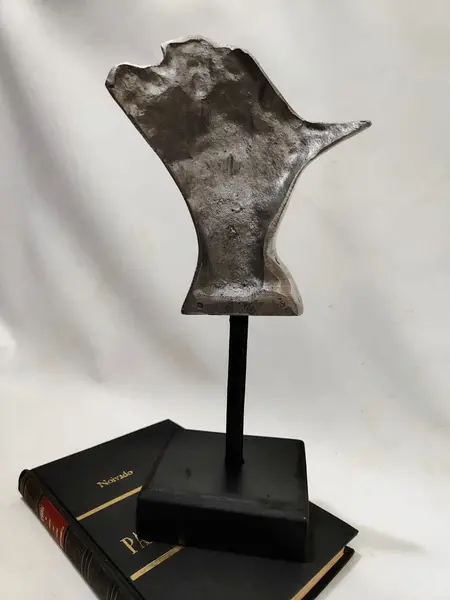Foto de um(a) Escultura Torso Feminino em Alumínio, Década de 2000, da categoria de Escultura. Escultura torso feminino, fundido em alumínio, haste em vergalhão e base madeira, ambas ebanizadas, década de 2000. Material... Mostrado de uma perspectiva diferente. Vendido no marketplace Trésors.