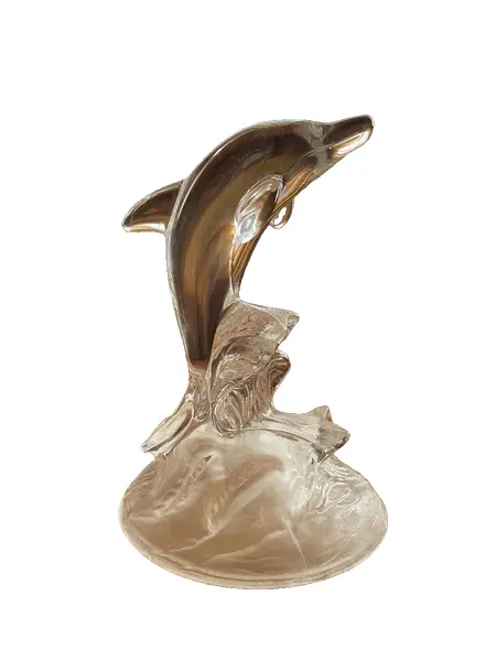 Foto de um(a) Antiga Escultura Art Deco Golfinho Cristal Francês Luminarc, da categoria de Escultura. Luminarc - Verrerie D’arques, France. Antiga e decorativa escultura artística representando golfinho em cristal francês com... Vendido no marketplace Trésors.