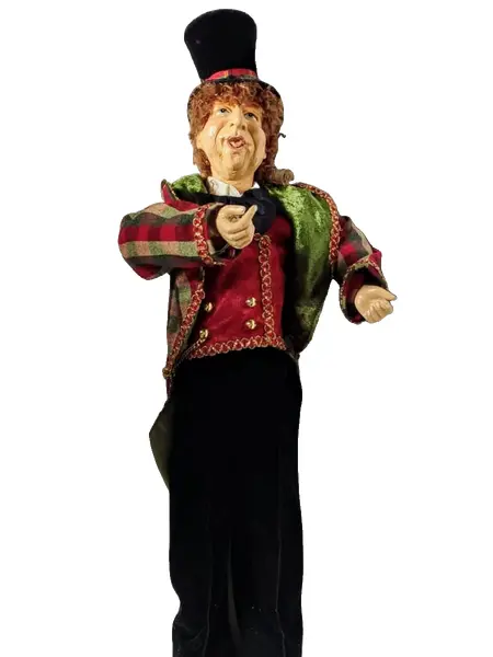 Foto de um(a) Maestro Natalino, 2015, da categoria de Modelos e estatuetas. Enfeite natalino de maestro com rosto em resina e roupas em tecido nas cores natalinas, década de 2015 A: 59cm Base: 19 x... Vendido no marketplace Trésors.