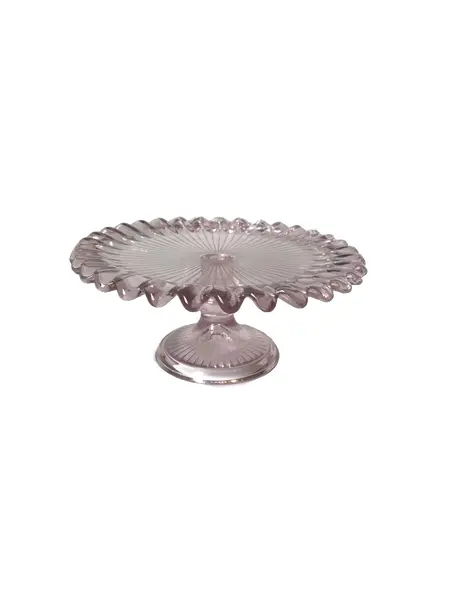 Foto de um(a) Suporte para bolo, da categoria de Suportes decorativos. Suporte para bolo em vidro rosé, 18 cm diâm:. Vendido no marketplace Trésors.