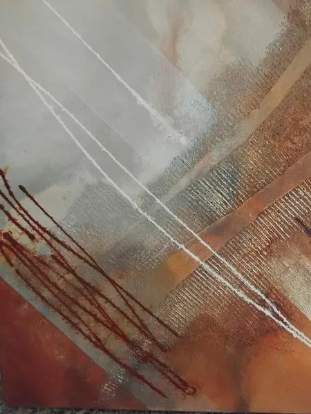Foto de um(a) ADRIANA BANFI - Pipa é datada de 2003, óleo sobre tela, 70 x 70 cm e assinado a mão no verso, da categoria de Pinturas. Mostrado de uma perspectiva diferente. Vendido no marketplace Trésors.