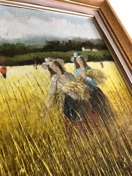 Foto de um(a) Quadro Fernando Ikoma - Trigais, da categoria de Pinturas. Fernando Ikoma Trigais Medidas: 67x57cm com moldura 50x40cm sem moldura. Mostrado de uma perspectiva diferente. Vendido no marketplace Trésors.
