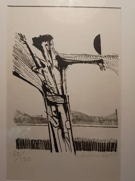 Foto de um(a) litografia original de ademir martins, datada de 1977. obra numerada 65/150, assinada à mão pelo artista. acompanha moldura nova na cor preta. peça usada em ótimo estado de conservação. medidas: 43cm x 32cm., da categoria de Serigrafia. litografia original de ademir martins, datada de 1977. obra numerada 65/150, assinada à mão pelo artista. acompanha moldura... Mostrado de uma perspectiva diferente. Vendido no marketplace Trésors.