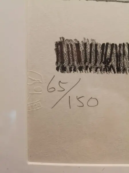 Foto de um(a) litografia original de ademir martins, datada de 1977. obra numerada 65/150, assinada à mão pelo artista. acompanha moldura nova na cor preta. peça usada em ótimo estado de conservação. medidas: 43cm x 32cm., da categoria de Serigrafia. litografia original de ademir martins, datada de 1977. obra numerada 65/150, assinada à mão pelo artista. acompanha moldura... Mostrado de uma perspectiva diferente. Vendido no marketplace Trésors.