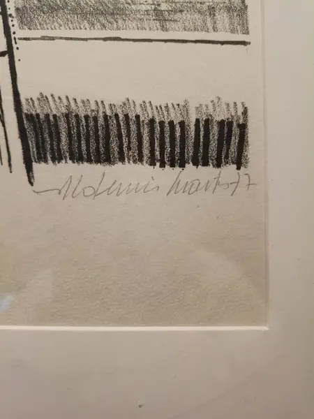 Foto de um(a) litografia original de ademir martins, datada de 1977. obra numerada 65/150, assinada à mão pelo artista. acompanha moldura nova na cor preta. peça usada em ótimo estado de conservação. medidas: 43cm x 32cm., da categoria de Serigrafia. litografia original de ademir martins, datada de 1977. obra numerada 65/150, assinada à mão pelo artista. acompanha moldura... Mostrado de uma perspectiva diferente. Vendido no marketplace Trésors.