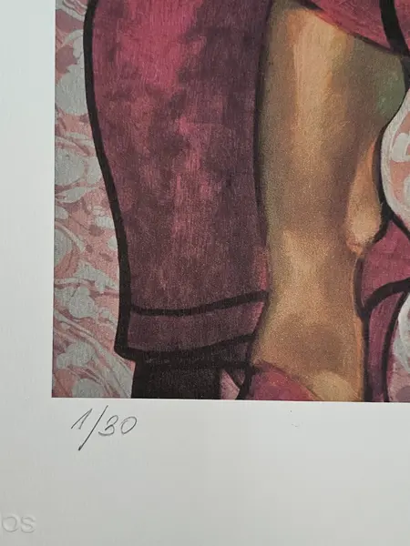 Foto de um(a) Juarez Machado, serigrafia 50 x 70 cm, assinada à mão, exemplar 1 em tiragem de apenas 30 cópias e sem moldura, da categoria de Serigrafia. Mostrado de uma perspectiva diferente. Vendido no marketplace Trésors.