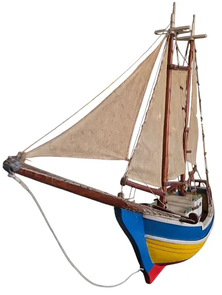 Foto de um(a) Veleiro Antigo em Madeira – Escuna Clássica Pintada à Mão, da categoria de Modelos de barcos. Encanto e Nostalgia em Cada Detalhe Este magnífico veleiro antigo é uma peça decorativa que evoca a era de ouro da... Mostrado de uma perspectiva diferente. Vendido no marketplace Trésors.