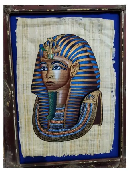 Foto de um(a) Papiro Tutankhamon Anos 80, da categoria de Pinturas. Papiro com imagem do faraó tutankhamon ou tutancâmon comprado no cairo durante a década de 1980. *** não acompanha moldura... Vendido no marketplace Trésors.