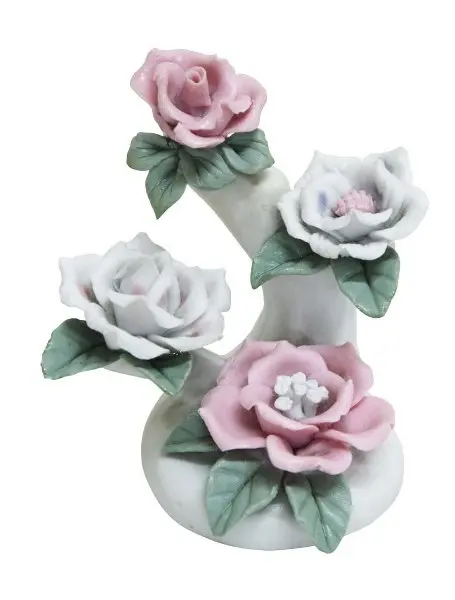 Foto de um(a) Enfeite de rosas CASA DEL REGALO BORTOLI VENEZIA, da categoria de Outros objetos decorativos. Delicado enfeite de rosas em porcelana pintada à mão em policromia. Peça adquirida CASA DEL REGALO BORTOLI VENEZIA, conforme... Vendido no marketplace Trésors.