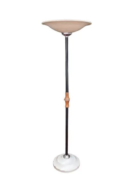 Foto de um(a) ​Luminária de chão anos 50 / 60 estilo Art Déco, da categoria de Luminárias de chão. Luminária de chão anos 50 / 60 estilo Art DécoEsta luminária de piso vintage, com cúpula voltada para cima caracterizada... Vendido no marketplace Trésors.