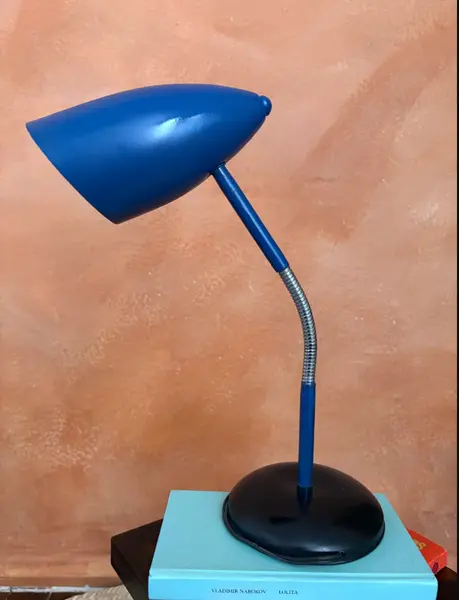 Foto de um(a) Luminária de mesa 50’s, da categoria de Iluminação de mesa e chão. 50’s | luminária de mesa em metal | Essa belezura tem base pintada em preto, haste cromada articulável e cúpula pintada em... Mostrado de uma perspectiva diferente. Vendido no marketplace Trésors.