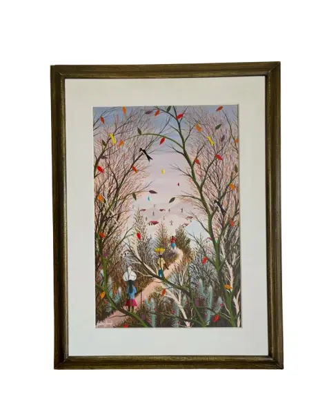 Foto de um(a) Pintura Naif em óleo sobre tela “Retirantes” 1992, da categoria de Pinturas. Esse quadro é simplesmente amor à primeira vista! Pintura em óleo sobre tela, assinado e datado de 1992, intitulada... Vendido no marketplace Trésors.