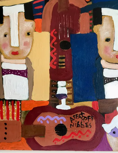 Foto de um(a) Asfaduroff Nibbes, Les Musiciens, AST, da categoria de Pinturas. Asfaduroff Nibbes (Montevidéu, Uruguai, 14 de novembro de 1954), Les Musiciens, AST, ACID, 50 x 60, 2026, em perfeito... Mostrado de uma perspectiva diferente. Vendido no marketplace Trésors.