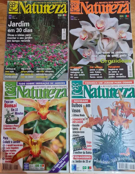 Foto de um(a) 15 Raras edições da revista natureza com amplo conteúdo, da categoria de Revistas. 15 Revistas Natureza, a melhor revista brasileira de jardinagem e paisagismo, contendo informações preciosas para jardim!. Mostrado de uma perspectiva diferente. Vendido no marketplace Trésors.