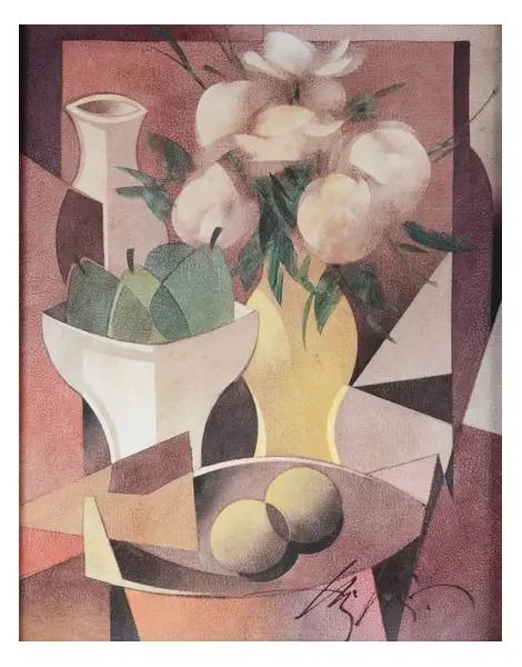 Foto de um(a) Henri Carrières, Natureza Morta, óleo sobre tela assinado a mão pelo artista, da categoria de Pinturas. Henri Carrières, Natureza Morta, óleo sobre tela, medindo 38 x 48 (obra) e 50 x 60 (com linda moldura de madeira) e assinado... Mostrado de uma perspectiva diferente. Vendido no marketplace Trésors.