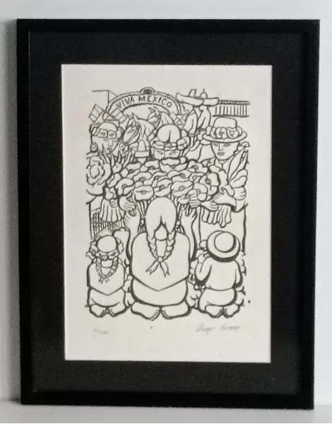 Foto de um(a) Diego Rivera, gravura 42 x 32 cm, com moldura e assinada à mão, da categoria de Serigrafia. Vendido no marketplace Trésors.