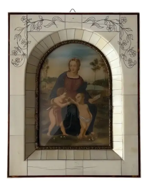 Foto de um(a) Antigo Raro Portrait Quadrinho Italiano Camafeu Vitoriano, da categoria de Pinturas. Antigo e raro portrait, quadrinho camafeu ricamente pintado à mão em folha de marfim. Peça italiana, toda original do início... Vendido no marketplace Trésors.