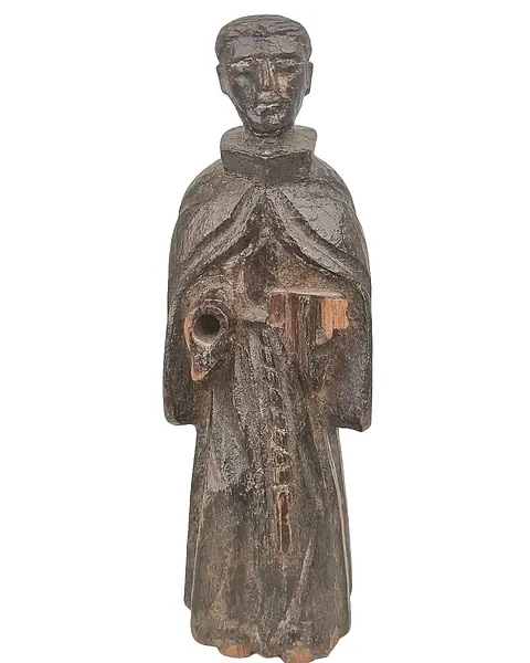 Foto de um(a) Antiga Imagem De Santo Antônio em madeira, da categoria de Objetos religiosos e espirituais. Antiga imagem em madeira representando Santo Antônio. *falta das mãos A prática de retirar partes de imagens de santos... Vendido no marketplace Trésors.