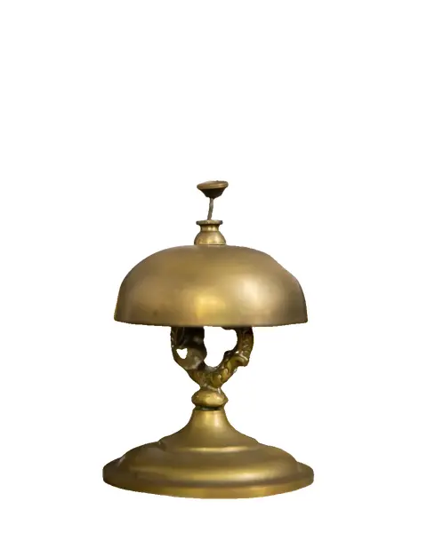 Foto de um(a) Antiga Rara Sineta De Mesa Sino Americano Em Bronze Art Deco, da categoria de Outros colecionáveis. Antiga, original de época. Estados Unidos, década de 60/70. Medindo 13cm. Vendido no marketplace Trésors.