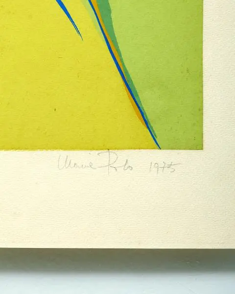 Foto de um(a) Maria Polo - Sem título, 1976. Serigrafia PA assinada e medindo 85 x 66 cm (com moldura), da categoria de Serigrafia. Maria Polo (Veneza, 19 de novembro de 1937 — Rio de Janeiro, 23 de novembro de 1983) foi uma pintora, desenhista, gravadora... Mostrado de uma perspectiva diferente. Vendido no marketplace Trésors.