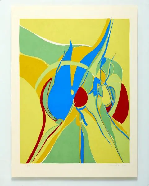 Foto de um(a) Maria Polo - Sem título, 1976. Serigrafia PA assinada e medindo 85 x 66 cm (com moldura), da categoria de Serigrafia. Maria Polo (Veneza, 19 de novembro de 1937 — Rio de Janeiro, 23 de novembro de 1983) foi uma pintora, desenhista, gravadora... Vendido no marketplace Trésors.