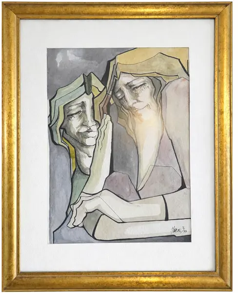 Foto de um(a) Ricardo — Moreno Blanco, da categoria de Pinturas. Este quadro retrata Ricardo em uma composição que explora contrastes sutis entre tons de pele, identidade e expressão. A... Vendido no marketplace Trésors.